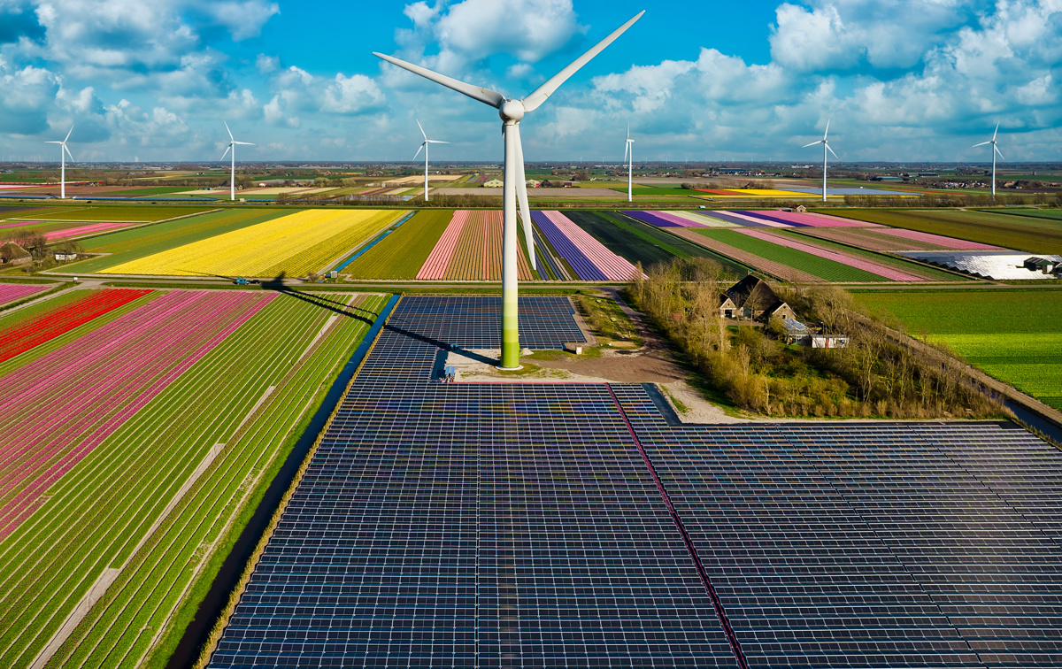 Windmolens en zonnepanelen